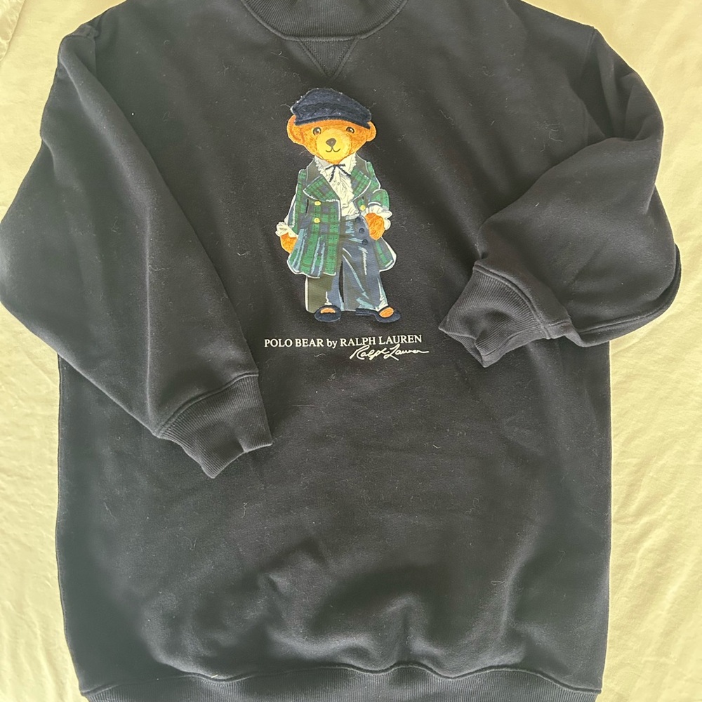 Ralph Lauren Black Polo Bear Sweatshirt Dress